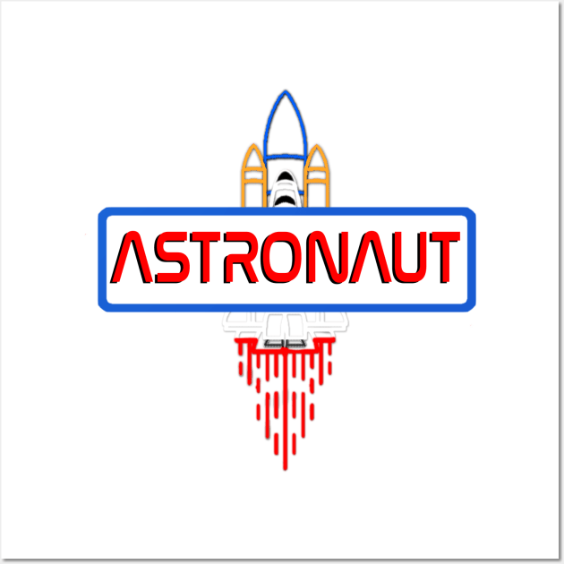 Astronaut - Spaceship Wall Art by WooleOwl